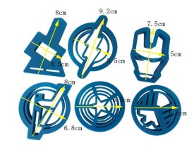 Molde silicona escudos super heroes